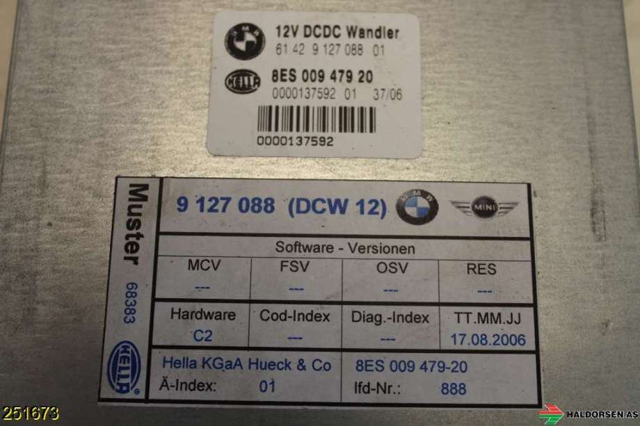 Styreenhet diverse til BMW 3-Serie 2005-2011 (E90/E91/E92/E93) (E90/E91/E92/E93) (BMW||61.42.9 127 088 01)