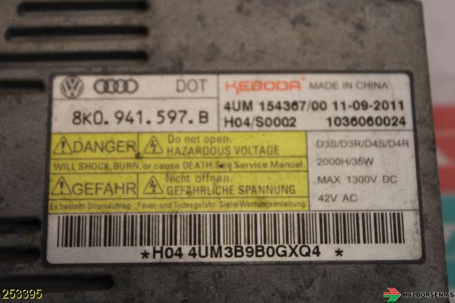 Styreenhet xenon/ballast til VW Passat 2011-2015 (B7) (B7) (VOLKSWAGEN|8K0 941 597 B|)