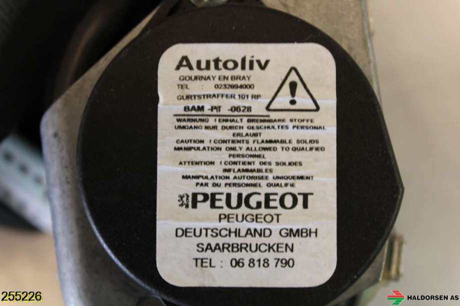 Sikkerhetsbelte foran høyre til Peugeot 208 2012-2019 (Type I) (PEUGEOT|98 063 151 XX|)