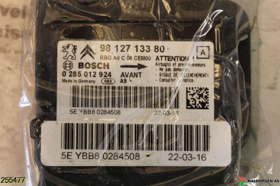 Airbag elektronikk til Peugeot 208, 2012-2019 (Type I) (PEUGEOT|98 127 133 80)
