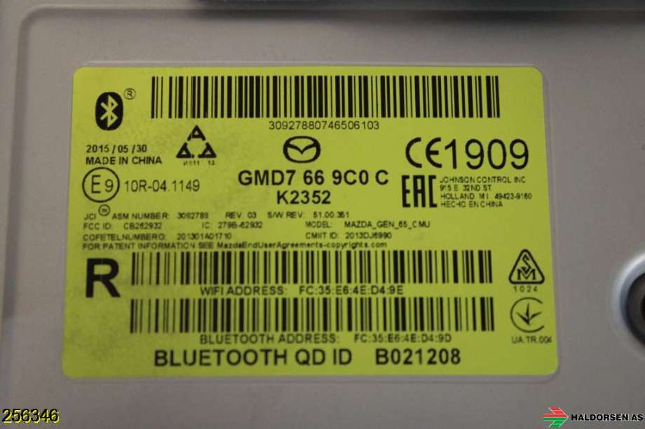 Bilstereo navigasjon til Mazda CX-3 2015-2022  (MAZDA|D09H-61-1J0A|)