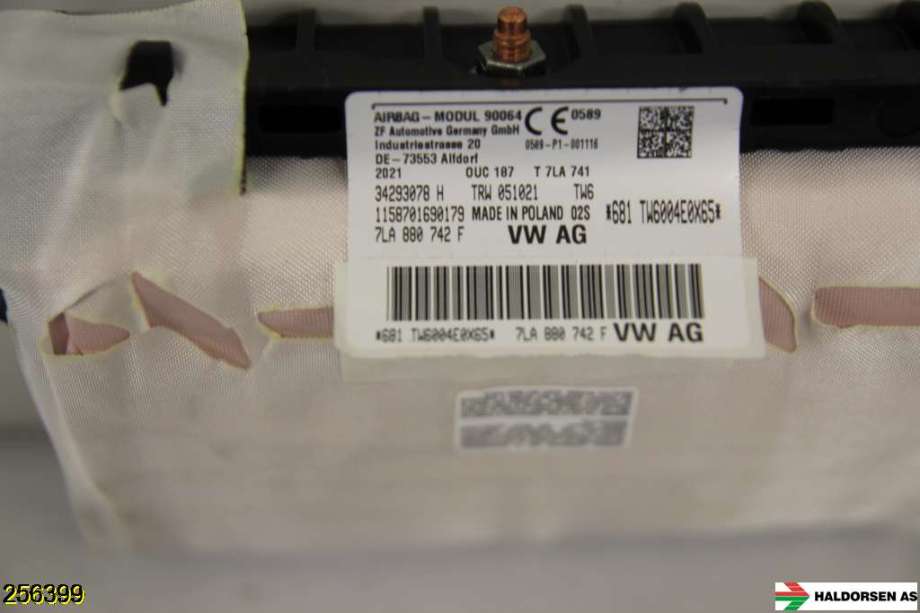 Airbag gardin høyre til VW Transporter / Caravelle 2019-->> (T6.1) (T6.1) (VOLKSWAGEN|7LA 880 742 F|)