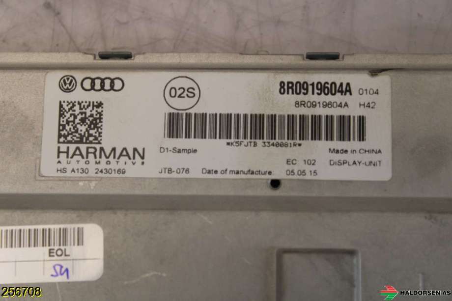 Bilstereo navigasjon til Audi A5 2007-2016 (Type I)  (AUDI|8R0 919 604 A|)