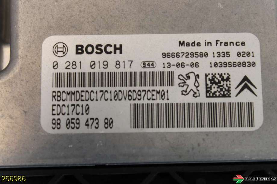 Styreenhet motor til Peugeot Partner 2008-2015 (Type II, Fase 1)  (PEUGEOT|16 068 738 80|)