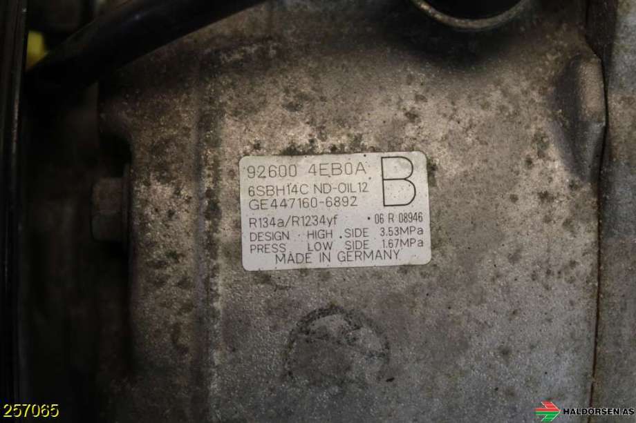 Aircondition kompressor til Nissan Qashqai 2014-2021 (Type II)  (NISSAN|926004EB0A|)