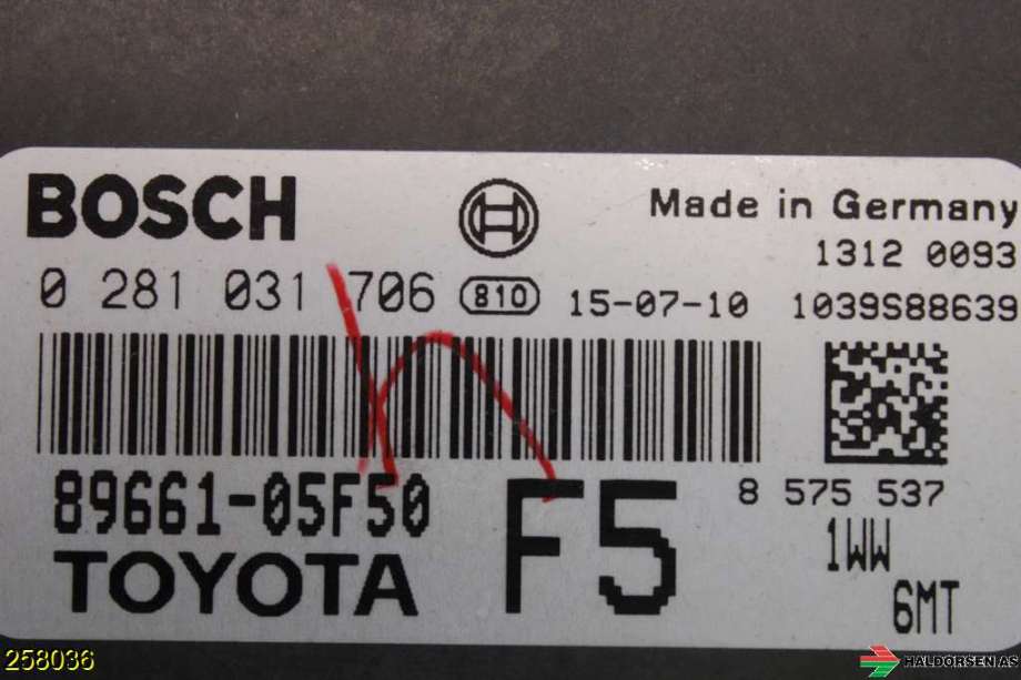 Styreenhet motor til Toyota Avensis 2015-2019 (Type III, Fase 2)  (TOYOTA|8966105F50|)