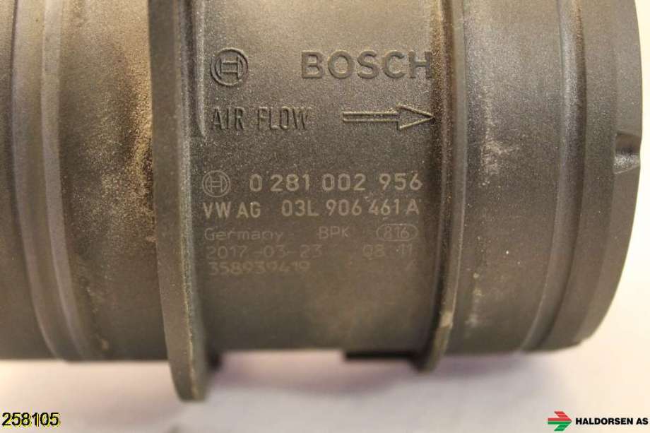 Luftmengde/luftmassemåler til VW Caddy 2015-2020 (Type III, Fase 3)  (VOLKSWAGEN|03L 906 461 A|)