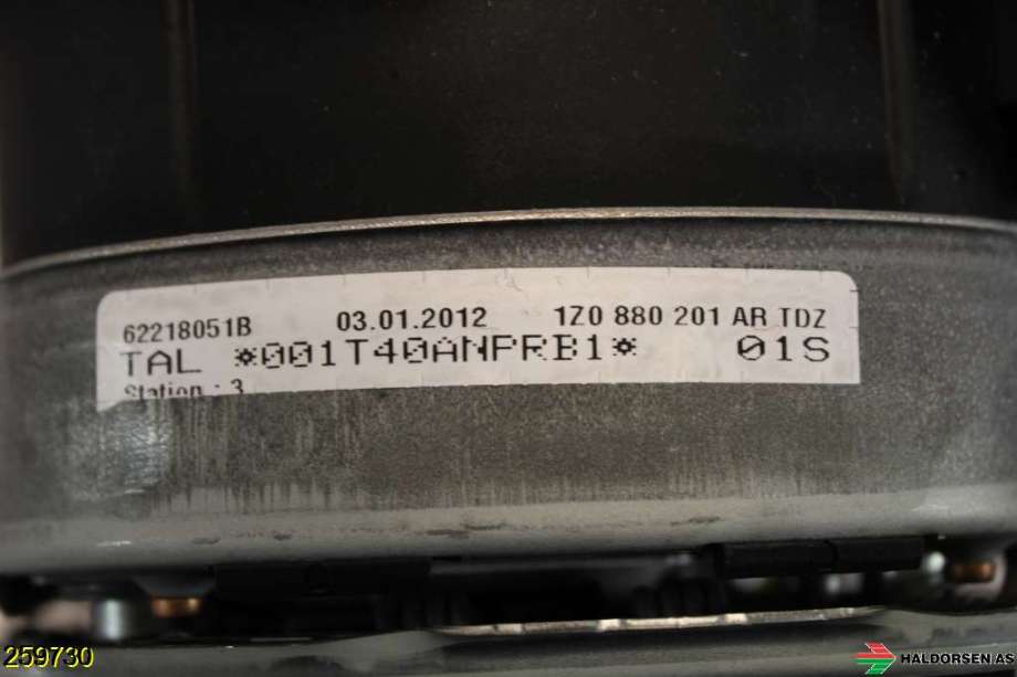 Airbag rattpute til Škoda Octavia 2009-2013 (Type II, Fase 2)  (SKODA|1Z0 880 201 AR|)