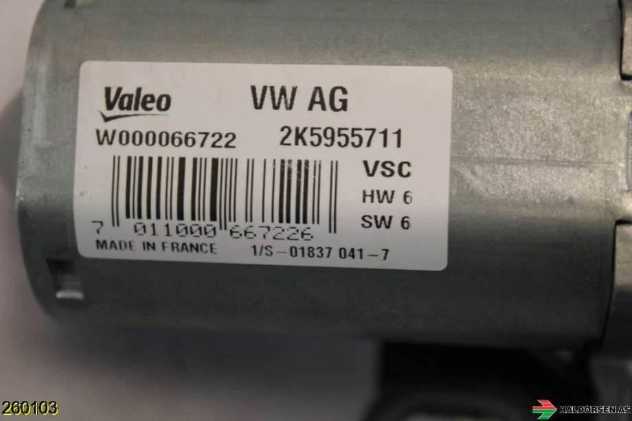 Viskermotor bakrute til VW Caddy 2015-2020 (Type III, Fase 3)  (VOLKSWAGEN|2K5 955 711 A|)