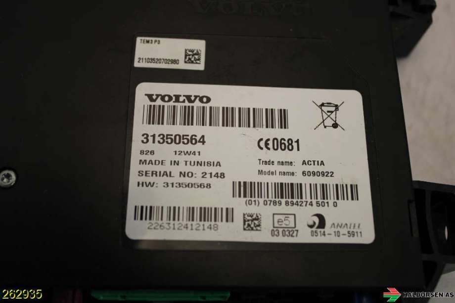 Styreenhet diverse til Volvo V60 2010-2013 (Type I, Fase 1)  (VOLVO||31350564)