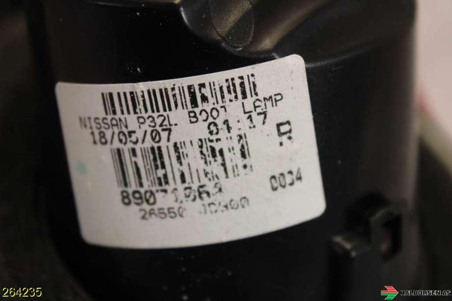 Baklykt høyre indre til Nissan Qashqai 2007-2010 (Type I, Fase 1)  (NISSAN|26550JD800|)