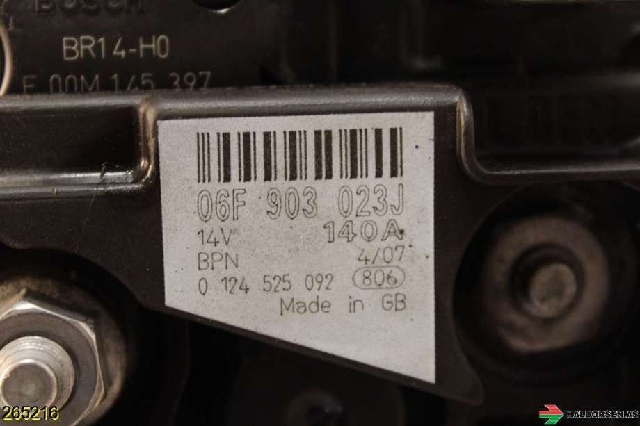 Dynamo til Audi A4 2004-2008 (Type III) (B7) (B7) (AUDI|06F 903 023 J|)