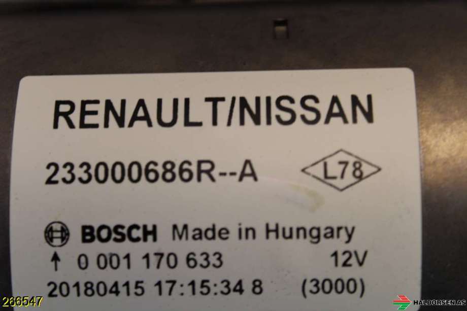 Starter diesel til Renault Kadjar 2015-->>  (RENAULT|233000106R|)