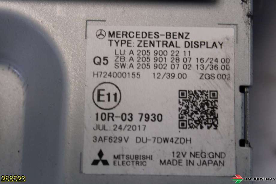 Instrument kjørecomputer til Mercedes X-Klasse 2017-2020  (MERCEDES|A 205 900 05 41 80|)