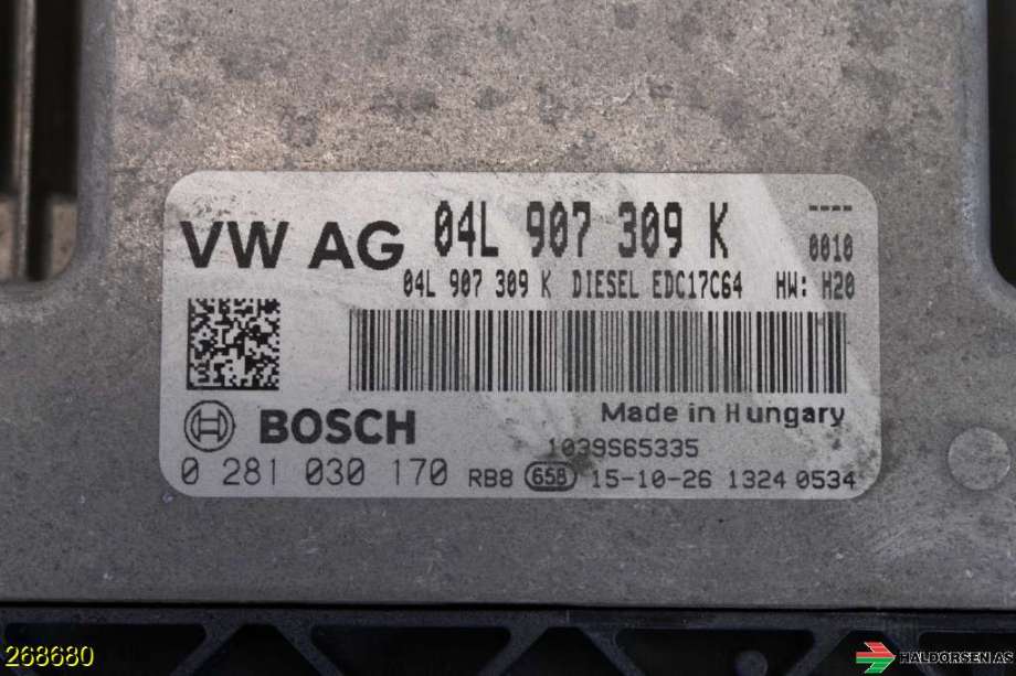 Styreenhet motor til VW Caddy 2015-2020 (Type III, Fase 3)  (VOLKSWAGEN|04L 906 016 GJ 2KC|)