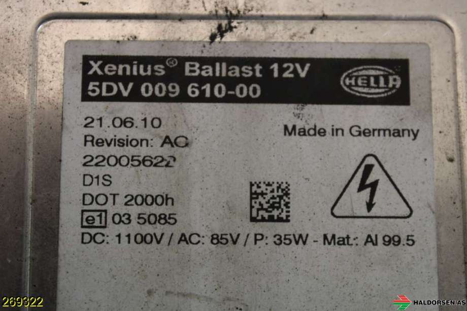 Styreenhet xenon/ballast til Škoda Octavia 2009-2013 (Type II, Fase 2)  (SKODA|1Z0 941 641 B|)