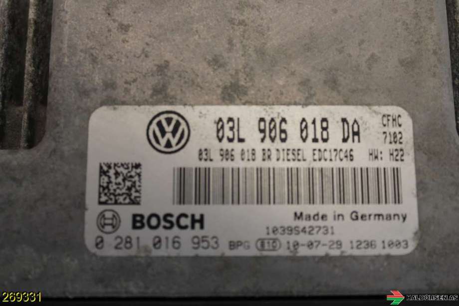 Styreenhet motor til Škoda Octavia 2009-2013 (Type II, Fase 2) (SKODA|03L 906 018 DA|)