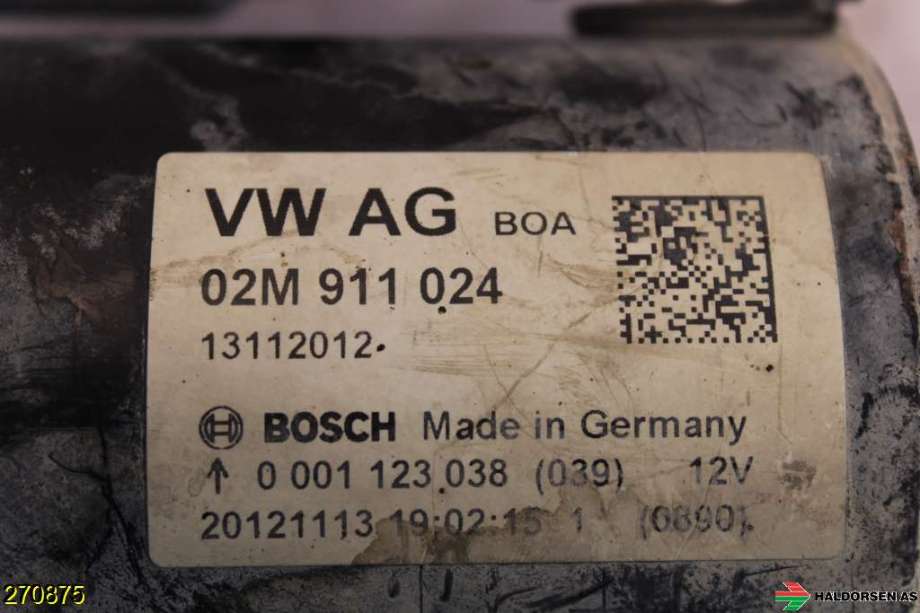 Starter diesel til VW Caddy 2010-2015 (Type III, Fase 2) (VOLKSWAGEN|02M 911 024 P|)