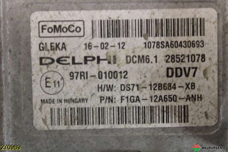 Styreenhet motor til Ford S-Max 2015-->> (Type II)  (FORD|2037011|)