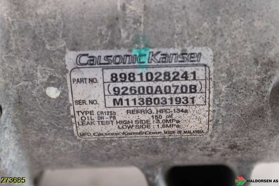 Aircondition kompressor til Isuzu D-Max 2012-2017 (Type II, Fase 1)  (ISUZU|8-98102-824-1|)
