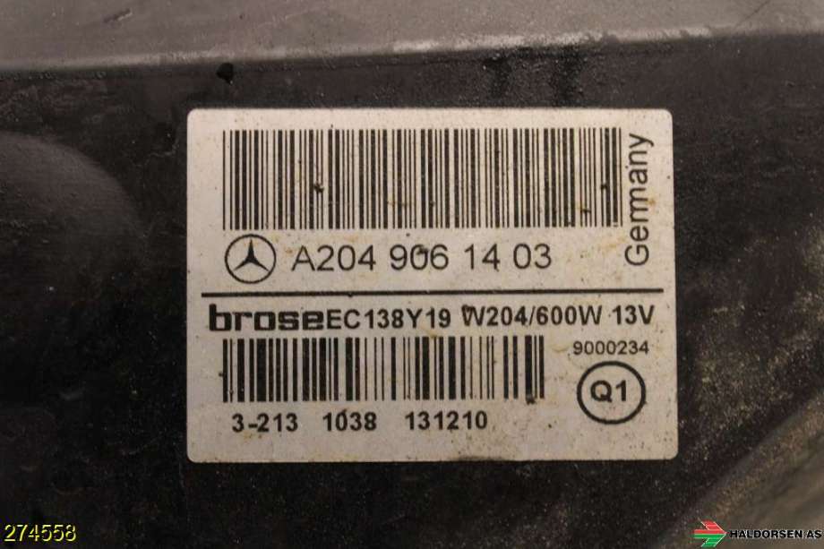 Kjølevifte til Mercedes E-Klasse 2013-2016 (Fase 2) (W212) (W212) (MERCEDES|A 204 906 14 03|)