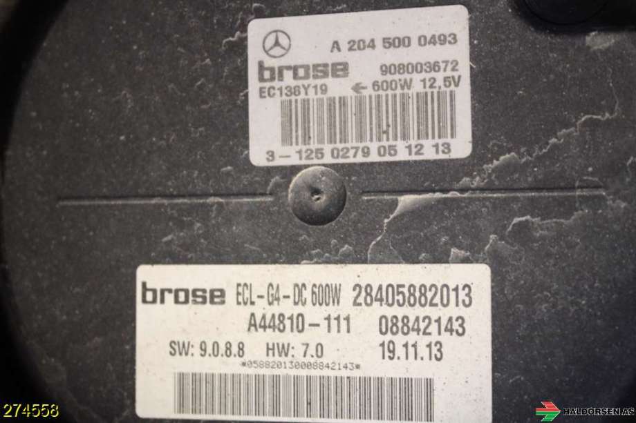 Kjølevifte til Mercedes E-Klasse 2013-2016 (Fase 2) (W212) (W212) (MERCEDES|A 204 906 14 03|)