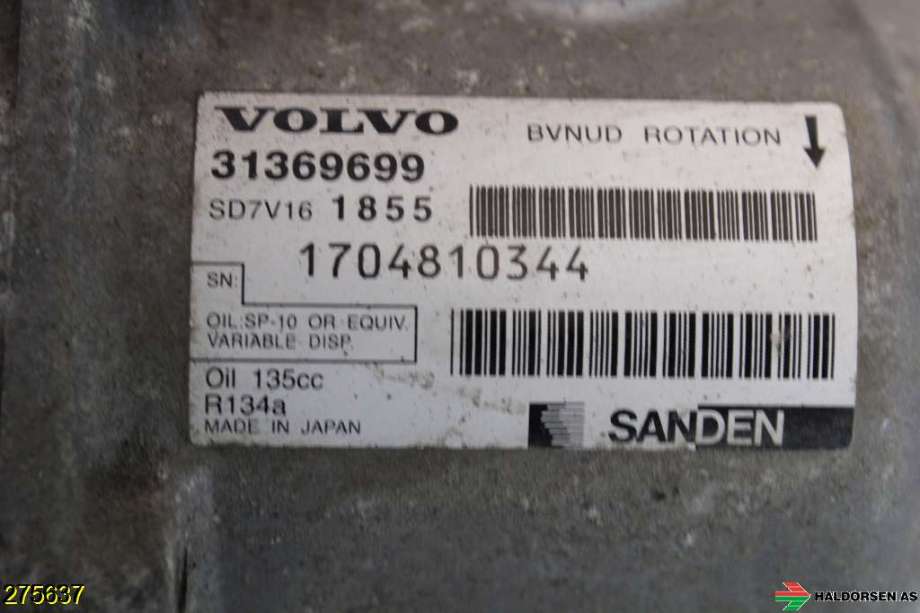 Aircondition kompressor til Volvo V60/V60 CC 2013-2018 (Type I, Fase 2)  (VOLVO|36002867|)