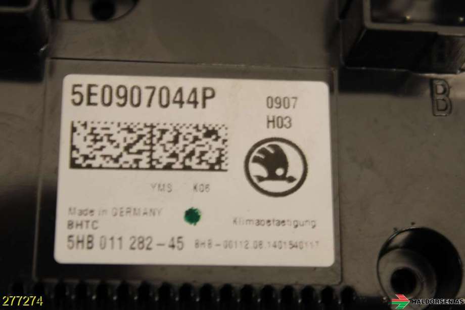 Varmeapparat betjening til Škoda Octavia 2013-2016 (Type III, Fase 1) (SKODA|)