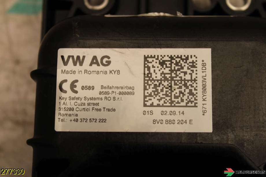 Airbag passasjer til Škoda Octavia 2013-2016 (Type III, Fase 1)  (SKODA|3Q0 959 655 AA Z0K|)