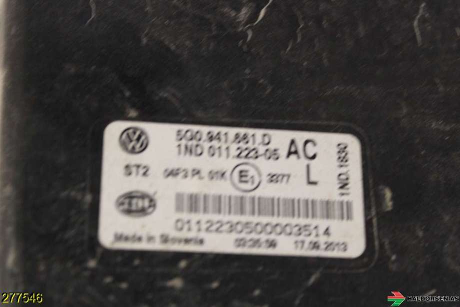 Tåkelykt venstre foran til VW Golf VII 2012-2017 (Fase 1)  (VOLKSWAGEN|5G0 941 661 D|)