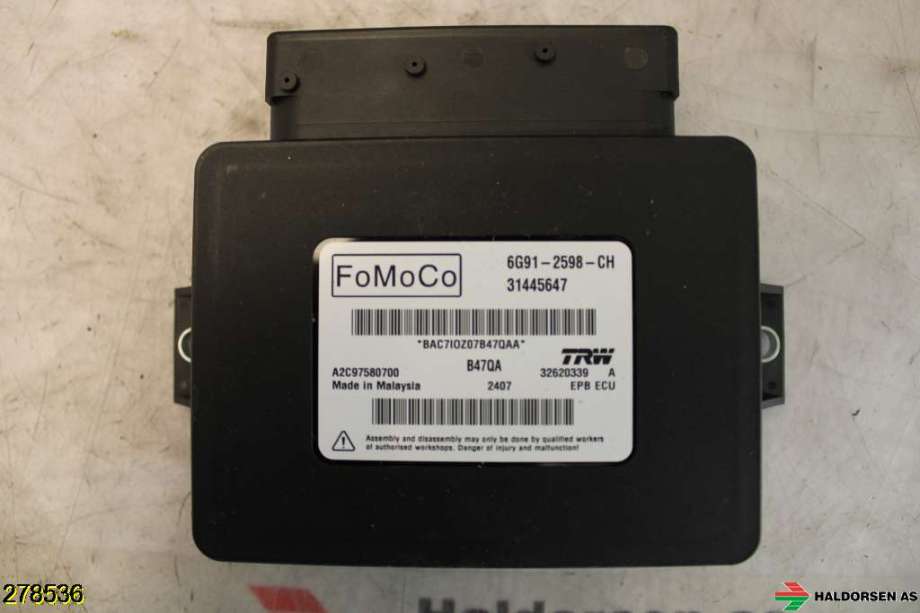 Styreenhet elektrisk parkbrems (EPB - Electric Parking Brake) til Volvo V60/V60 CC 2013-2018 (Type I, Fase 2)  (VOLVO||31445647)