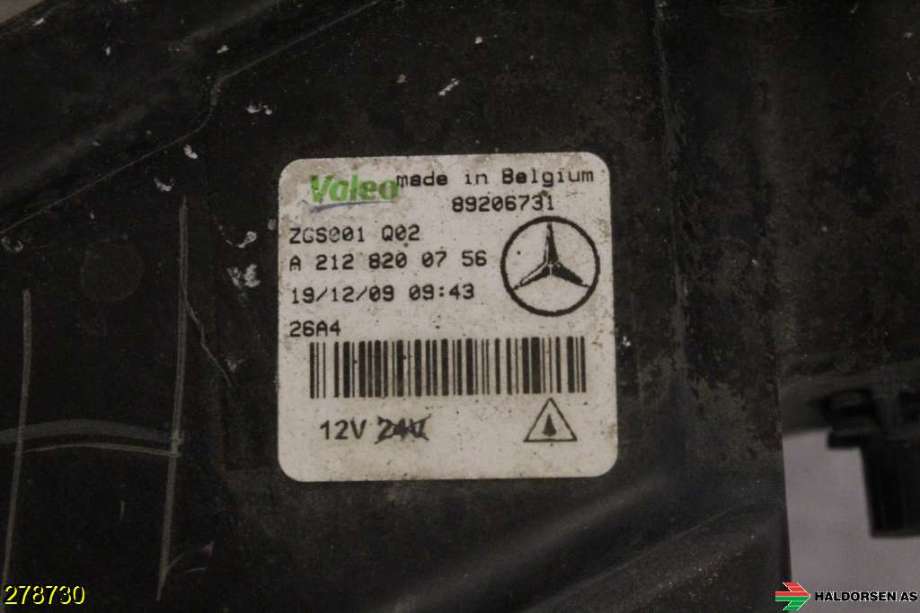 Tåkelykt høyre foran til Mercedes E-Klasse, Coupe/Cab 2009-2013 (Fase 1) (C207) (C207) (MERCEDES|A 212 820 08 56|)