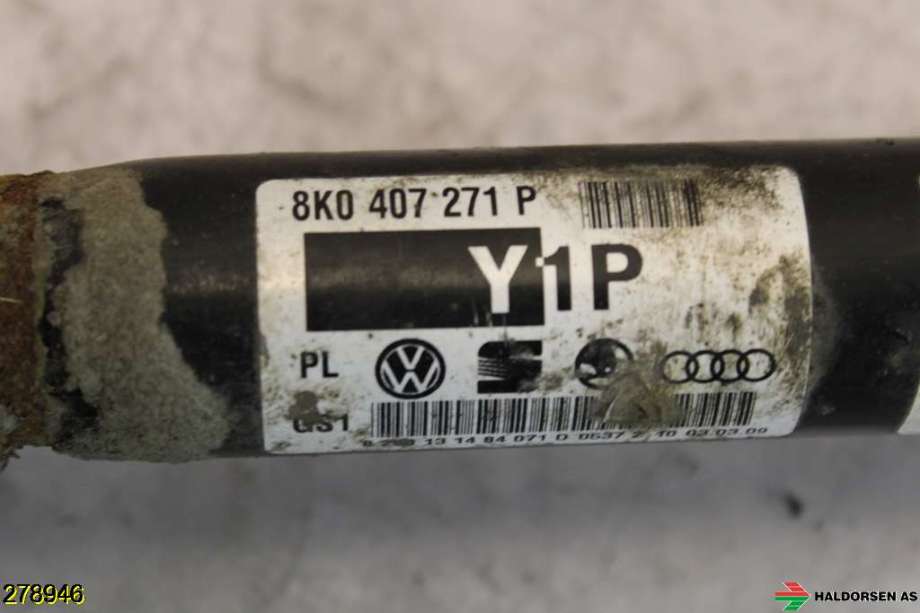 Drivaksel venstre foran til Audi A4, Allroad 2009-2016 (Type I) (B8) (B8) (AUDI|8K0 407 271 P|)