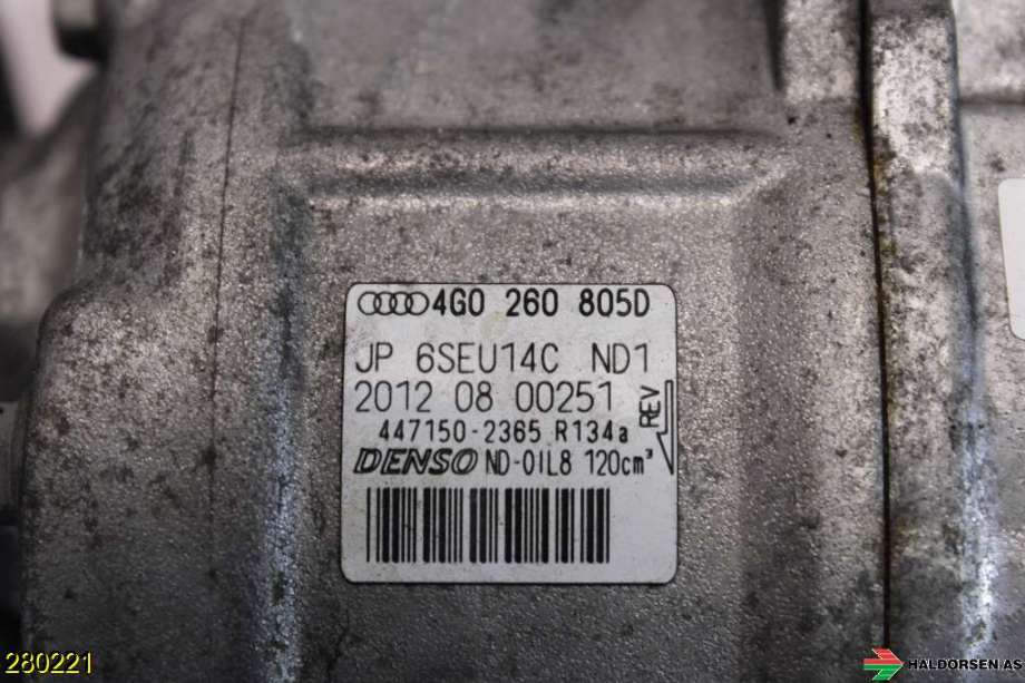 Aircondition kompressor til Audi A6 2011-2014 (Type IV, Fase 1) (C7) (C7) (AUDI|4G0 260 805 D|)
