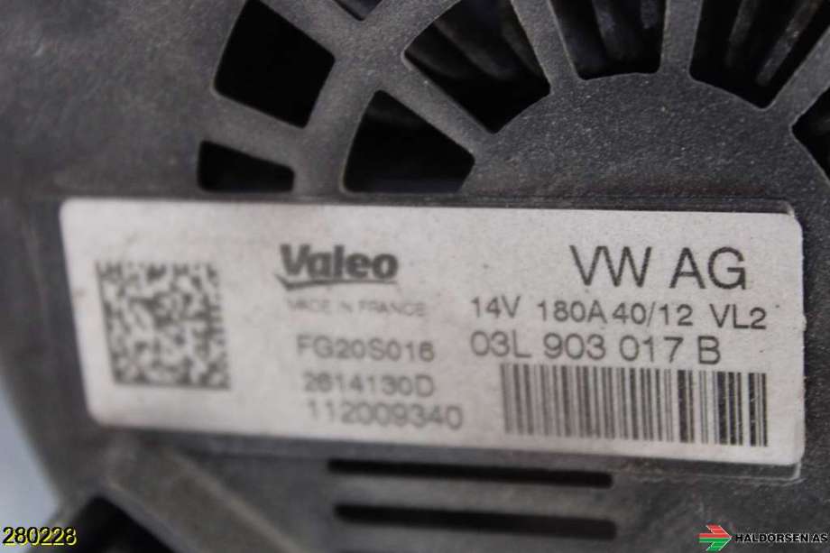 Dynamo til Audi A6 2011-2014 (Type IV, Fase 1) (C7) (C7) (AUDI|03L 903 017 BX|)