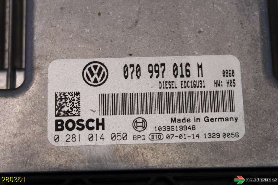 Styreenhet motor til VW Transporter / Caravelle 2003-2009 (Fase 1) (T5) (T5) (VOLKSWAGEN|070 997 016 M|)