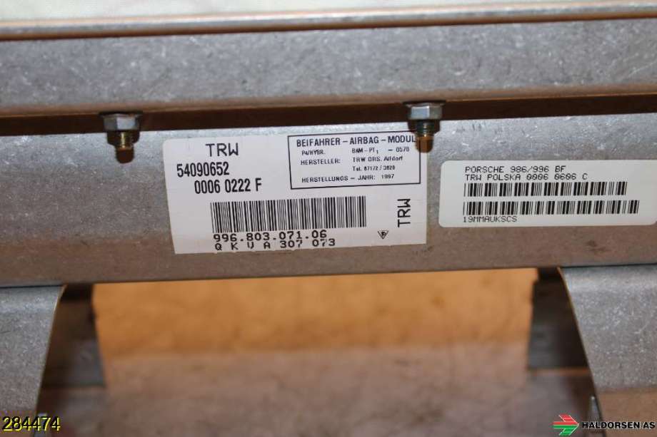 Airbag passasjer til Porsche 911 1998-2005 (996) (996) (PORSCHE|996 803 071 08|)