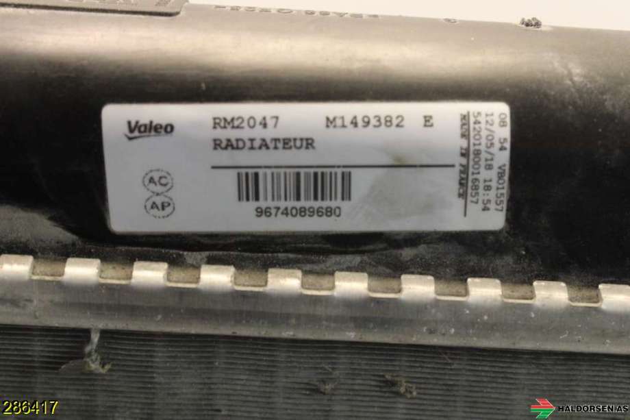 Radiator (manuell gir) til Peugeot Partner 2015-2019 (Type II, Fase 2)  (PEUGEOT|1330 Y5|)