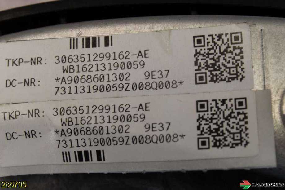 Airbag rattpute til Mercedes Sprinter 2006-2013 (Fase 1) (906) (906) (MERCEDES|A 906 860 13 02|)