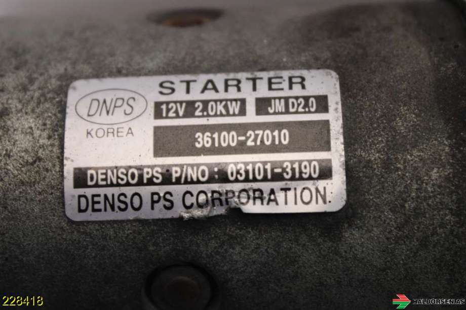 Starter diesel til Hyundai Tucson 2003-2009  (HYUNDAI|36100 27010|)
