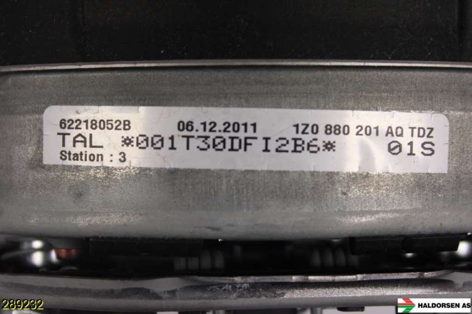 Airbag rattpute til Škoda Octavia 2009-2013 (Type II, Fase 2)  (SKODA|1Z0 880 201 AQ TDZ|)