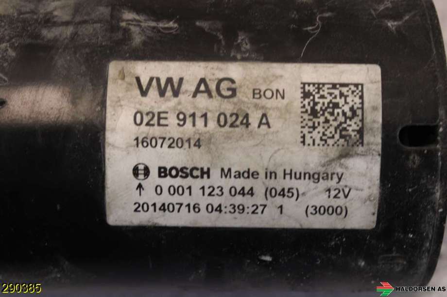 Starter diesel til VW Caddy 2010-2015 (Type III, Fase 2)  (VOLKSWAGEN|02E 911 024 A|)