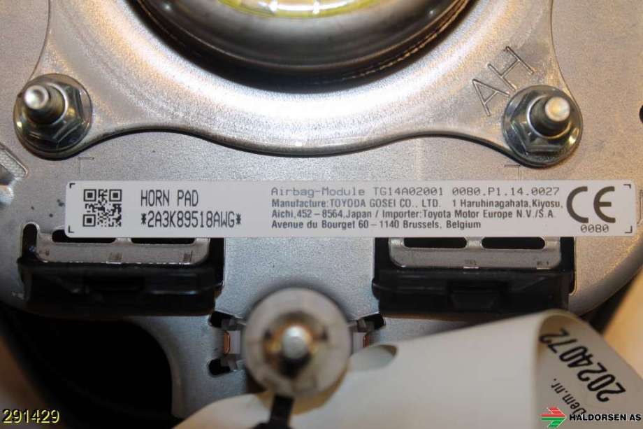 Airbag rattpute til Toyota RAV4 2016-2019 (Type IV, Fase 2)  (TOYOTA|)
