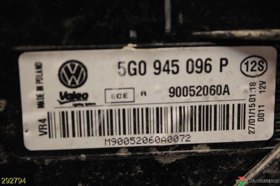 Baklykt høyre til VW Golf VII 2012-2017 (Fase 1)  (VOLKSWAGEN|5G0 945 096 P|)