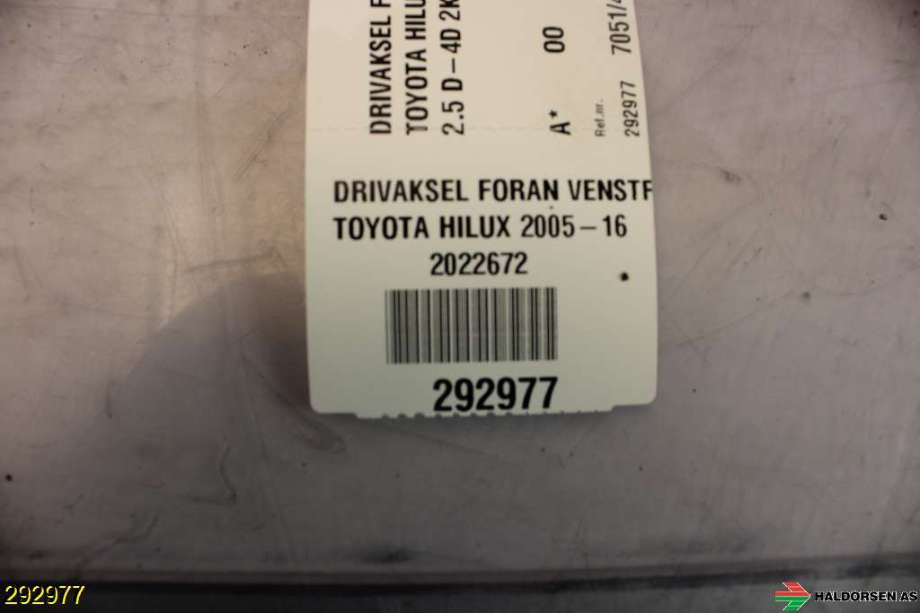 Drivaksel venstre foran til Toyota Hilux 2006-2011 (TOYOTA|)