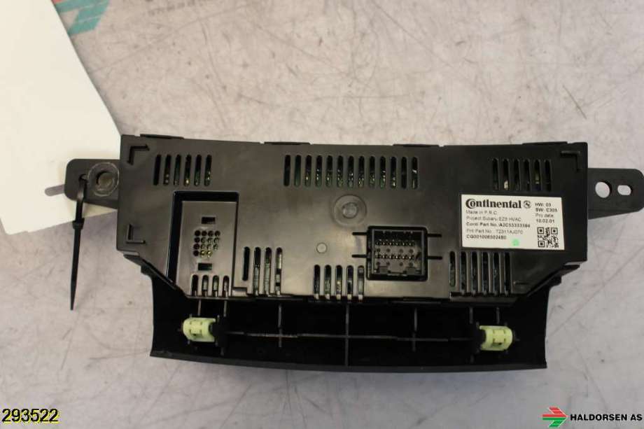 Varmeapparat betjening til Subaru Outback 2009-2014 (Type IV)  (SUBARU|72311AJ070|)