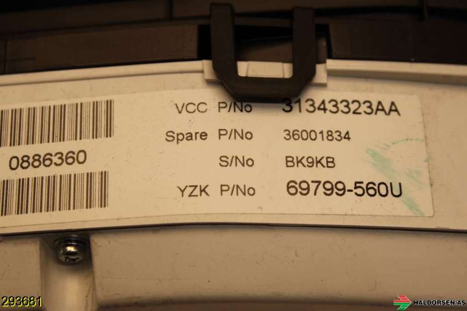 Instrumentpanel til Volvo V60 2010-2013 (Type I, Fase 1)  (VOLVO||31343323AA)
