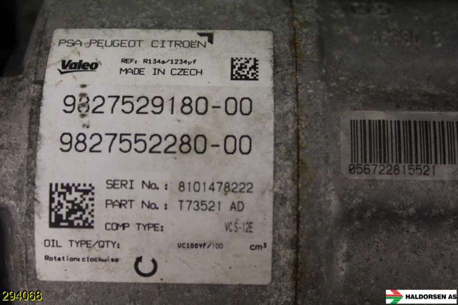 Aircondition kompressor til Peugeot 3008 2016-->> (Type II) (PEUGEOT 3008|16 335 660 80|)