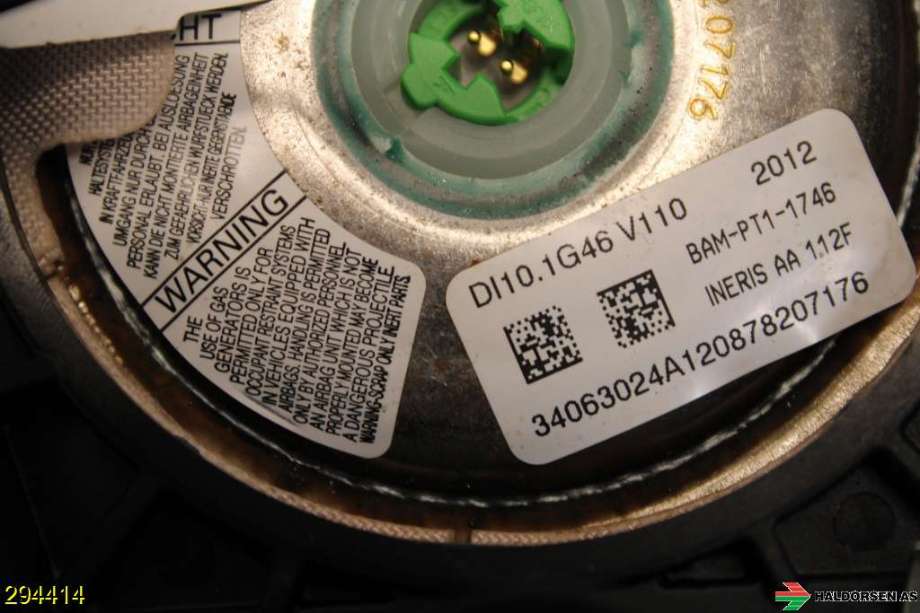 Airbag rattpute til Ford S-Max 2010-2015 (Type I, Fase 2) (FORD|AM21-U042B85-AB3ZHE|)