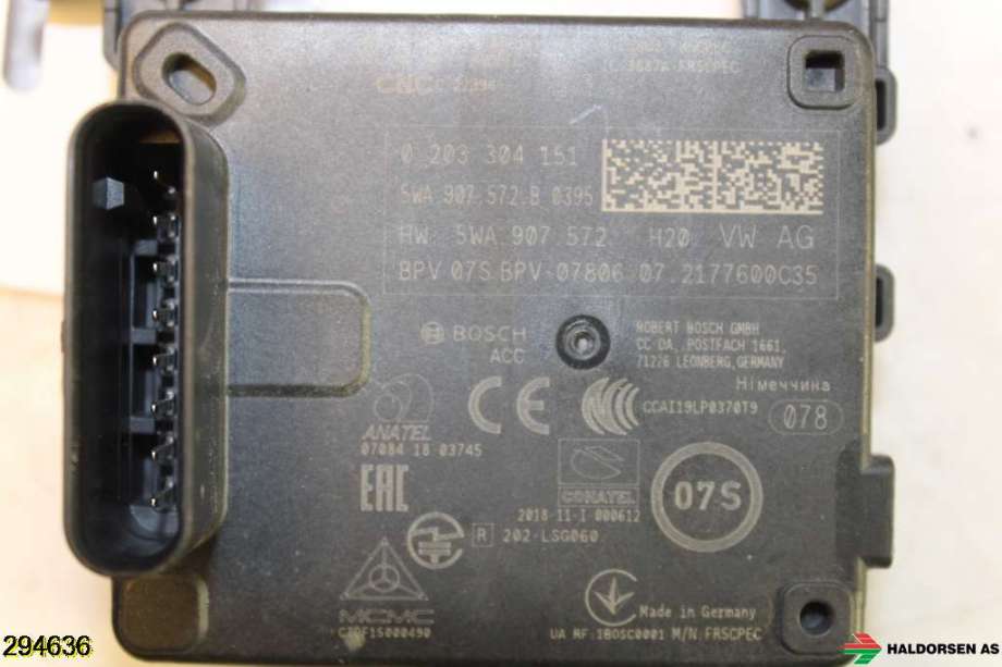 Sensor radar til VW Caddy 2020-->> (Type IV)  (VW|5WA 907 572 B|)